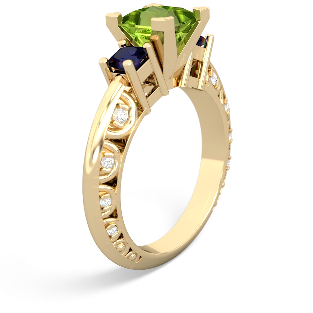 Peridot Eternal Embrace Engagement 14K Yellow Gold ring C2001