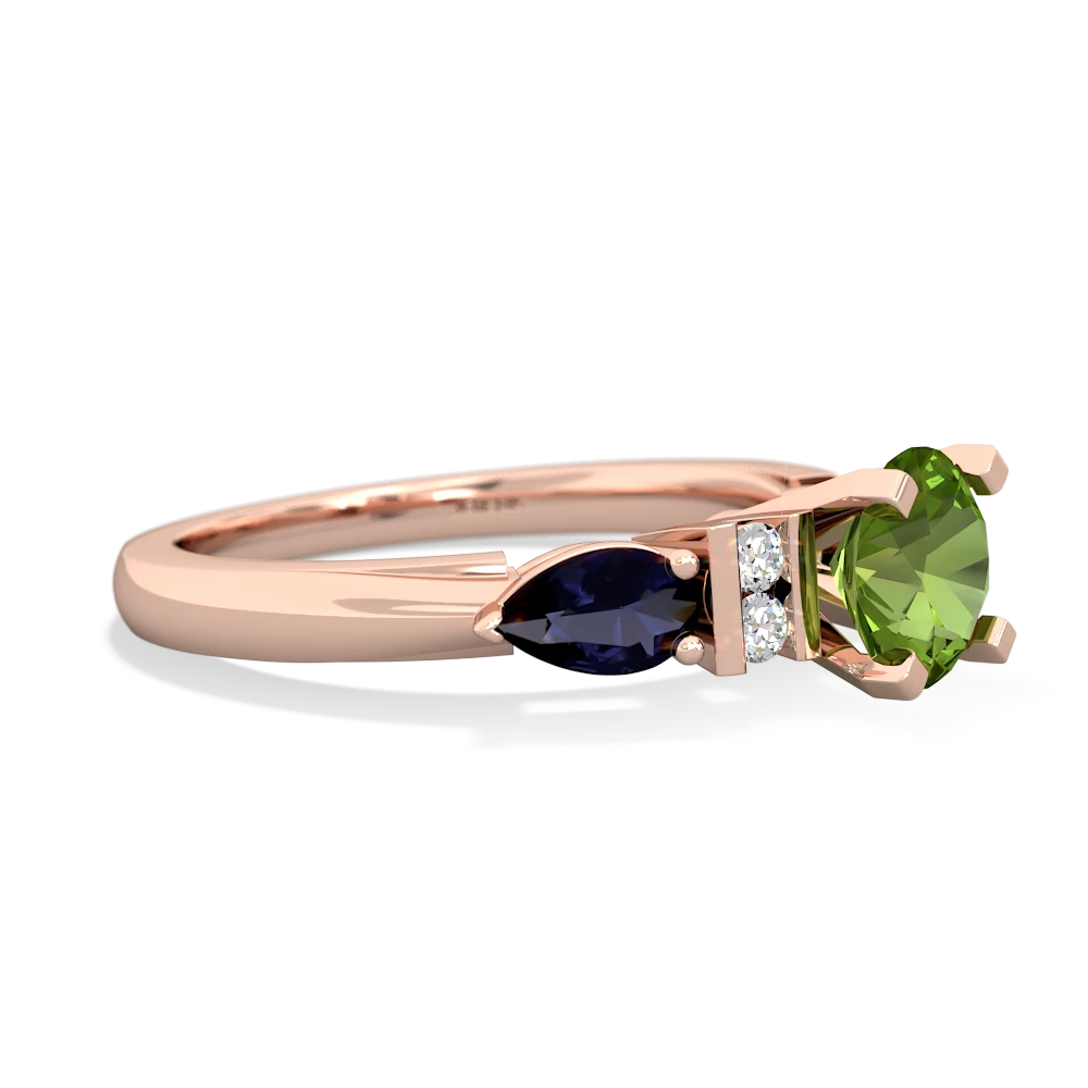 Peridot 6Mm Round Eternal Embrace Engagement 14K Rose Gold ring R2005