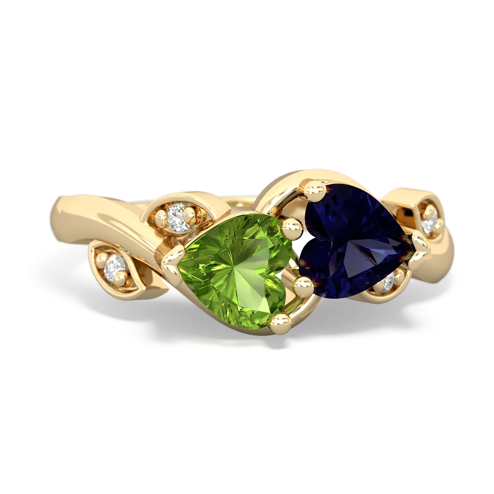 Peridot Floral Elegance 14K Yellow Gold ring R5790