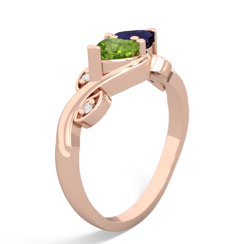 Peridot Floral Elegance 14K Rose Gold ring R5790