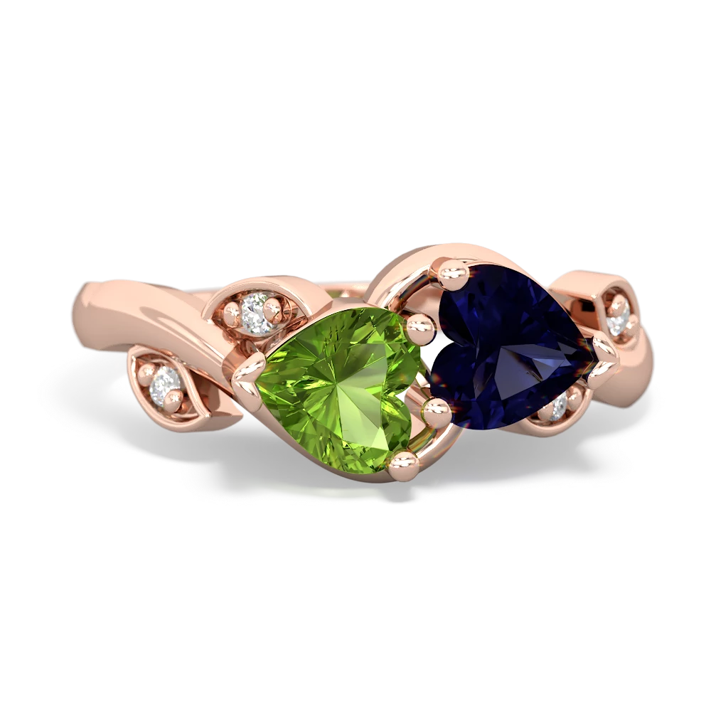 Peridot Floral Elegance 14K Rose Gold ring R5790