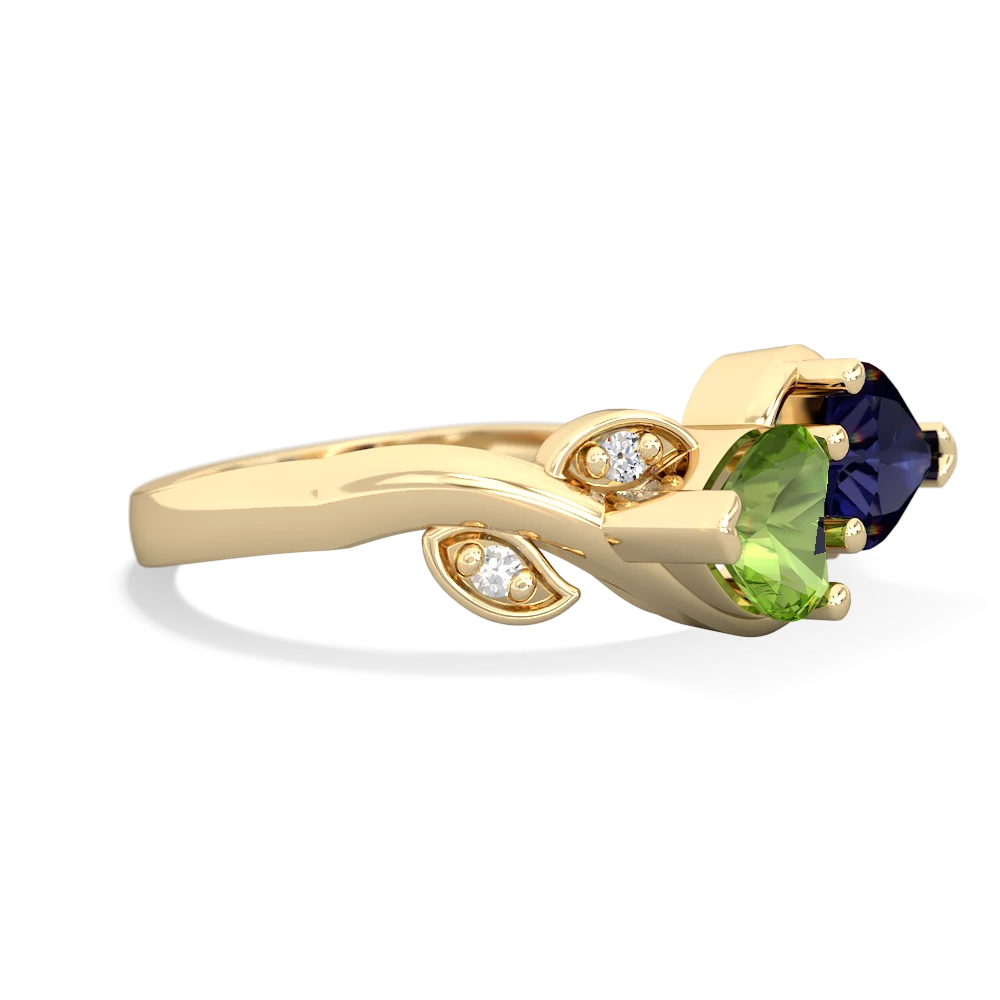 Peridot Floral Elegance 14K Yellow Gold ring R5790