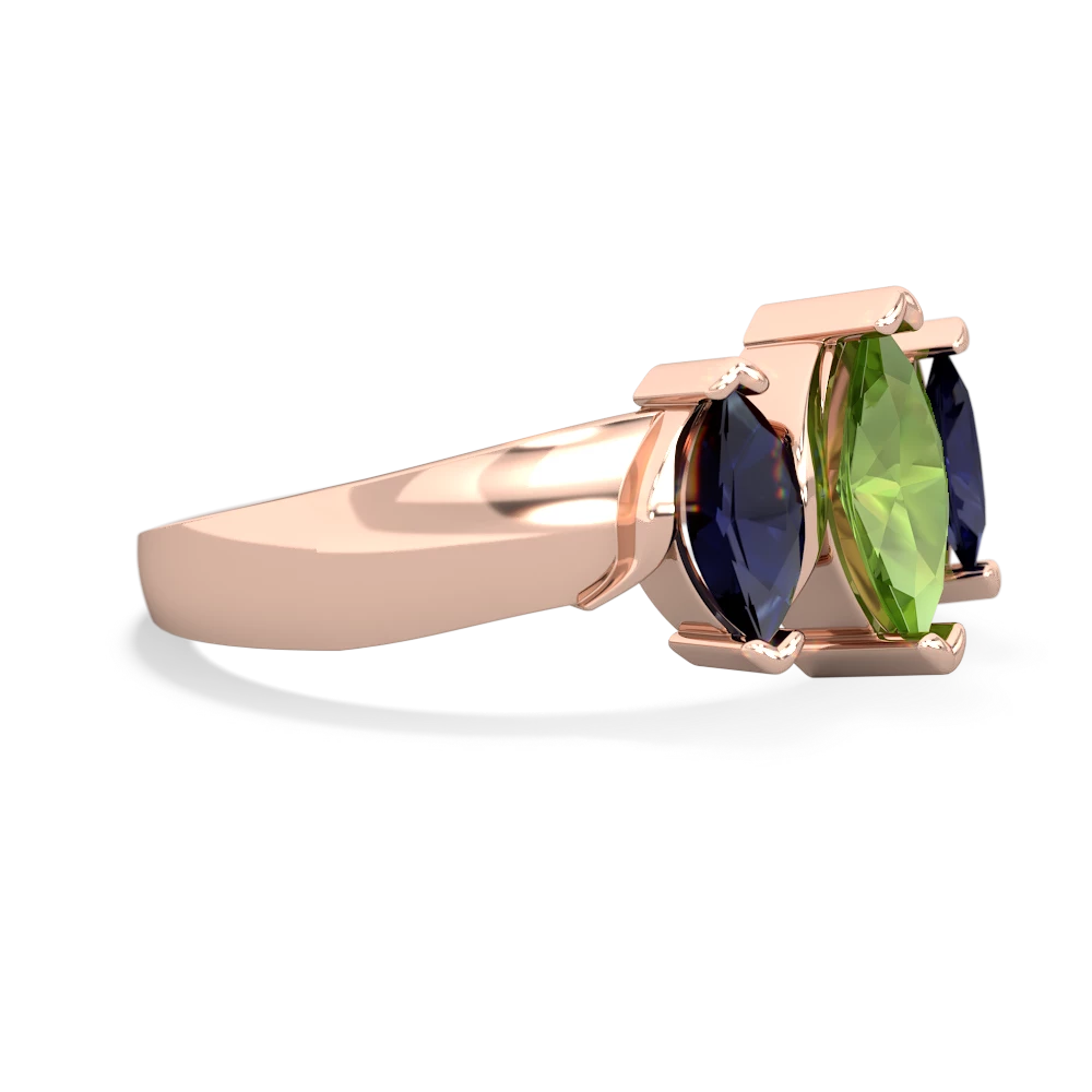 Peridot Three Peeks 14K Rose Gold ring R2433