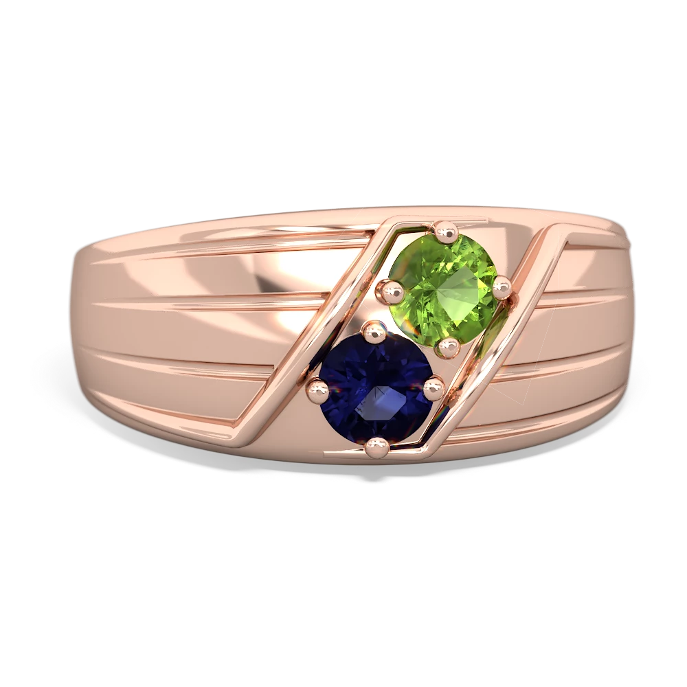 Peridot Men's Streamline 14K Rose Gold ring R0460