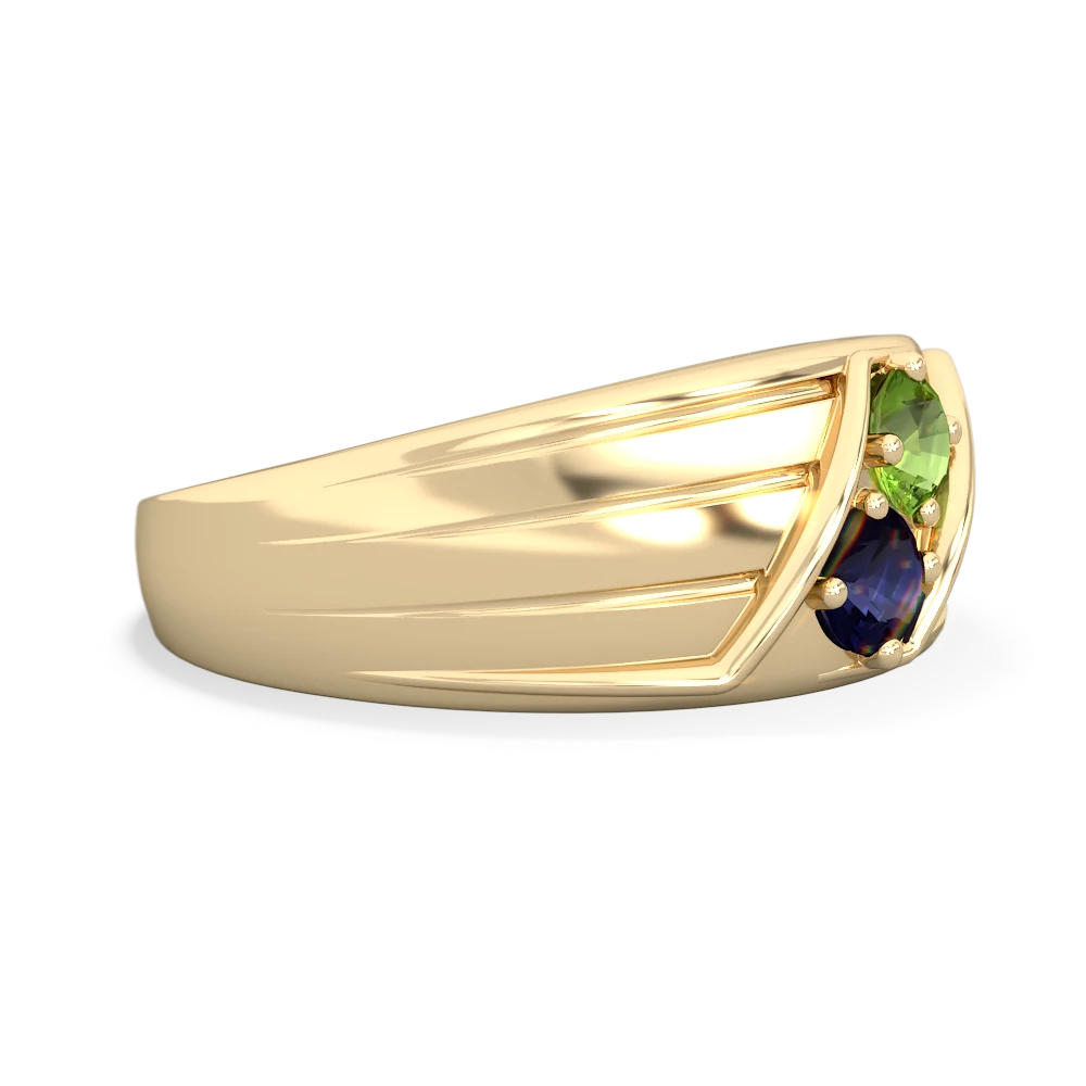 Peridot Men's Streamline 14K Yellow Gold ring R0460