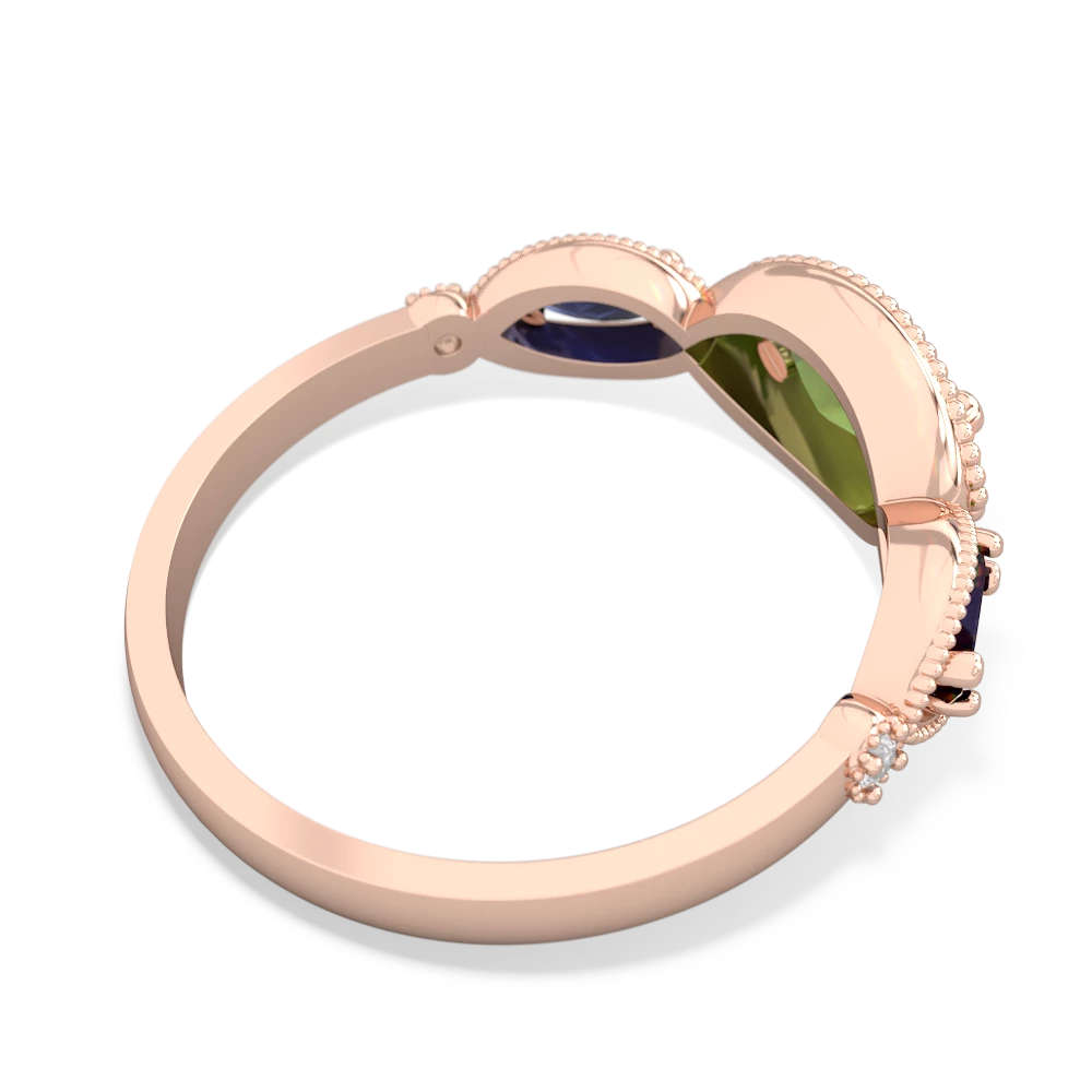 Peridot Milgrain Marquise 14K Rose Gold ring R5700