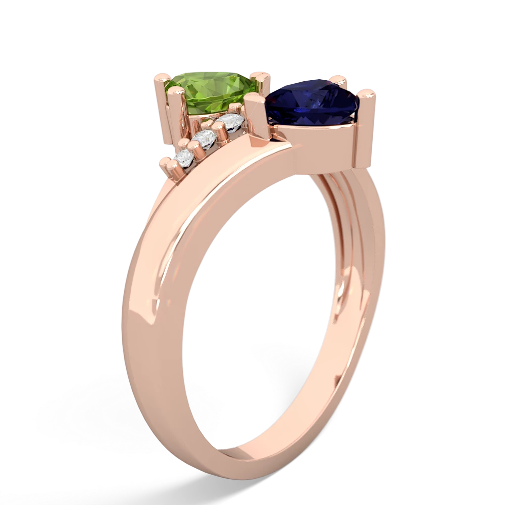 Peridot Heart To Heart 14K Rose Gold ring R2064