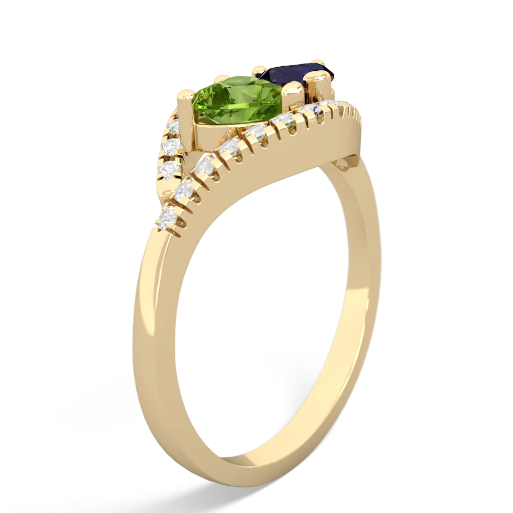 Peridot Mother And Child 14K Yellow Gold ring R3010