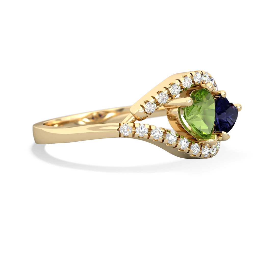 Peridot Mother And Child 14K Yellow Gold ring R3010