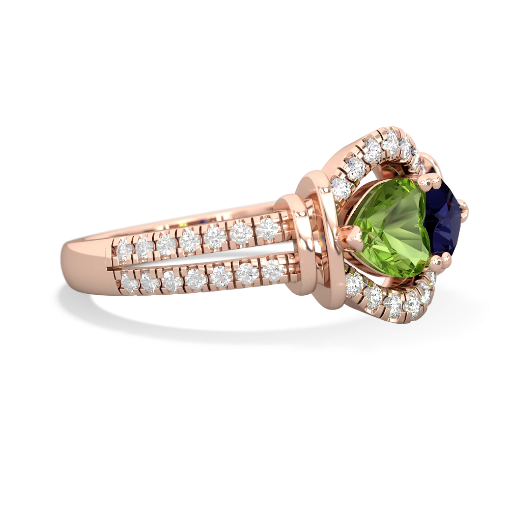 Peridot Art-Deco Keepsake 14K Rose Gold ring R5630