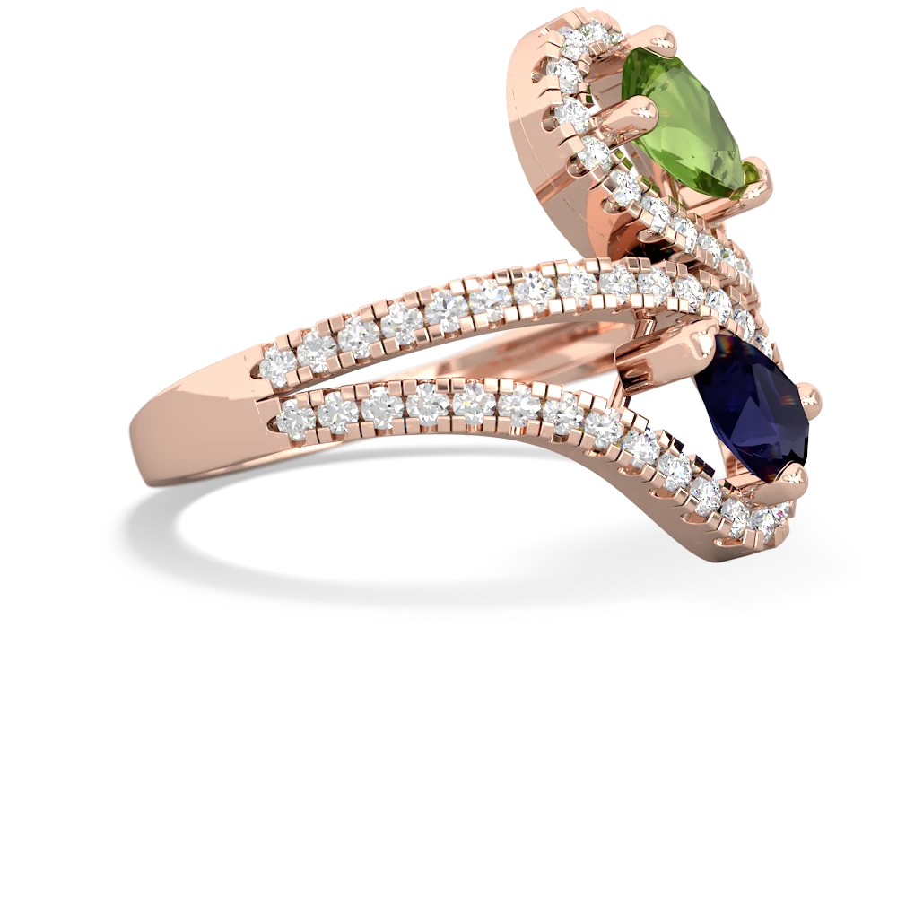 Peridot Diamond Dazzler 14K Rose Gold ring R3000