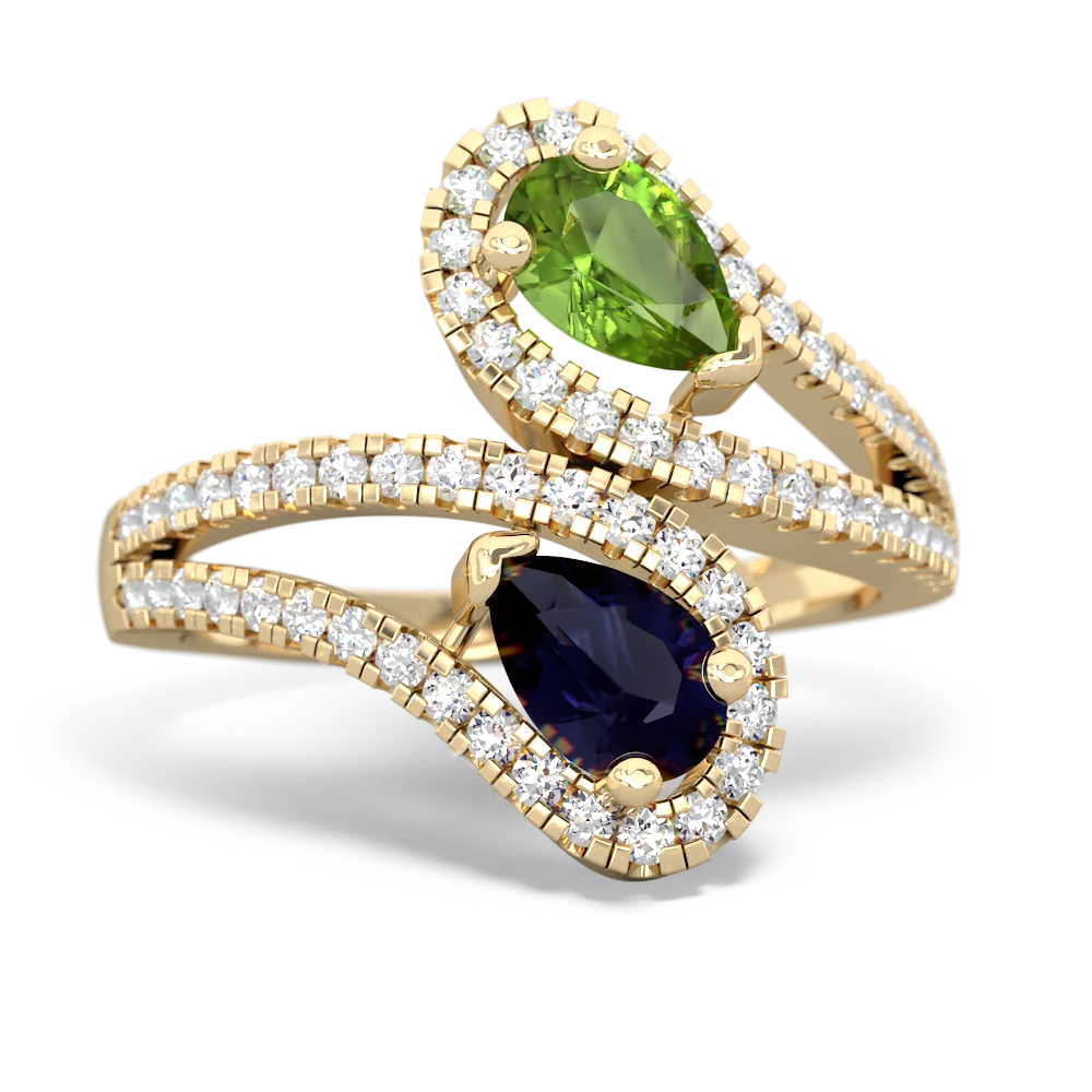 Peridot Diamond Dazzler 14K Yellow Gold ring R3000