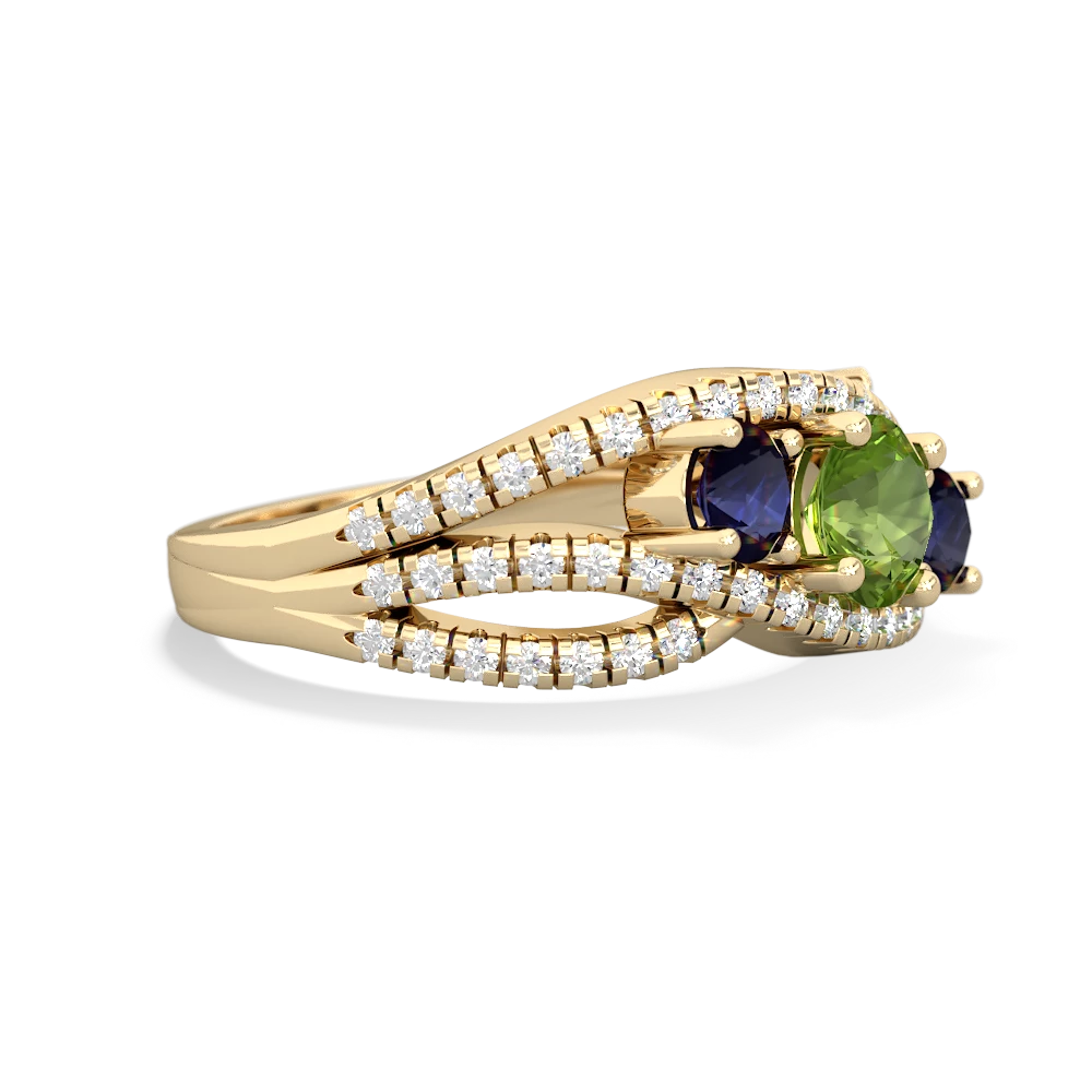 Peridot Three Stone Aurora 14K Yellow Gold ring R3080