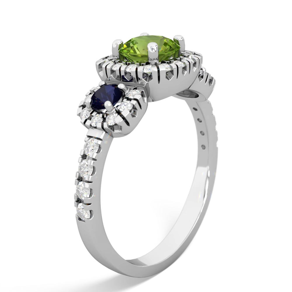 Peridot Regal Halo 14K White Gold ring R5350