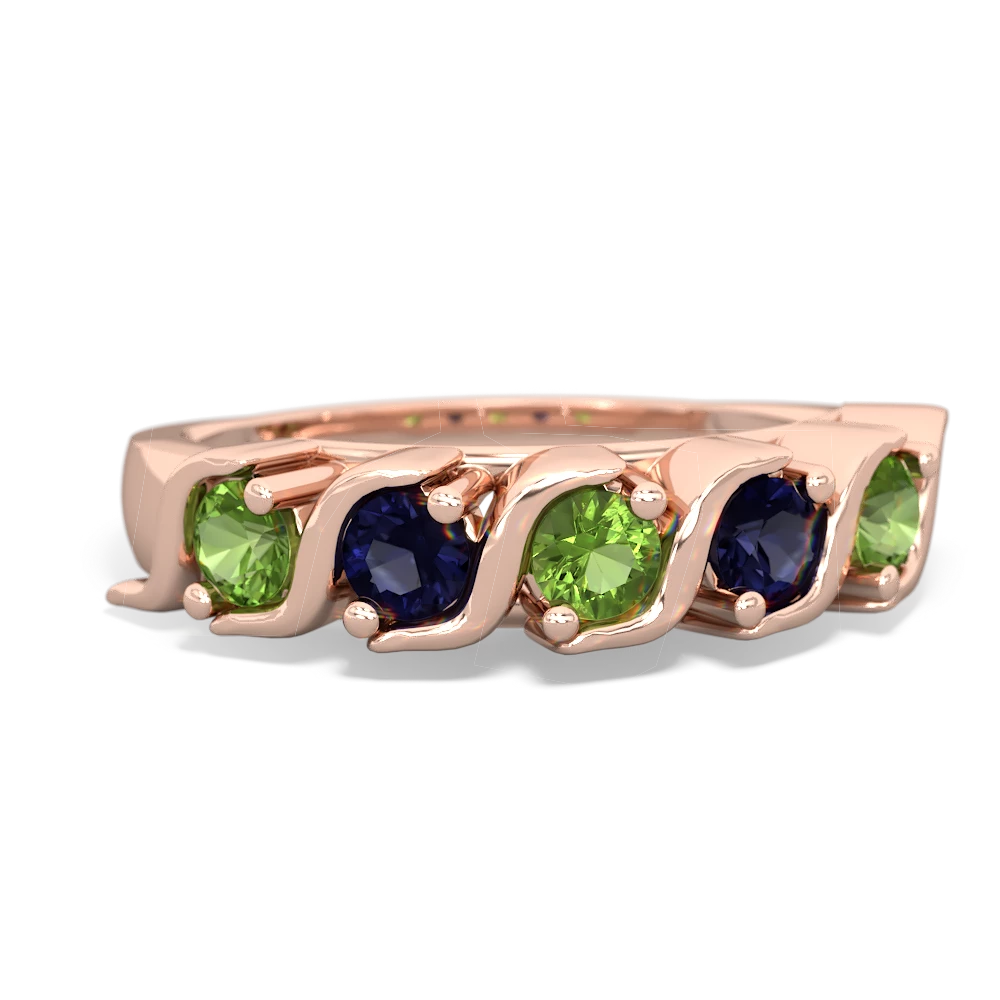 Peridot Anniversary Band 14K Rose Gold ring R2089