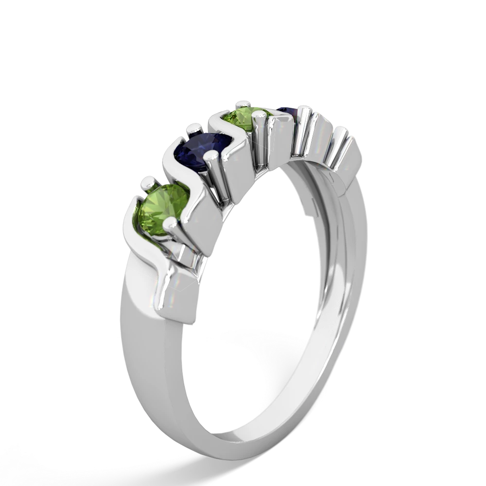 Peridot Anniversary Band 14K White Gold ring R2089