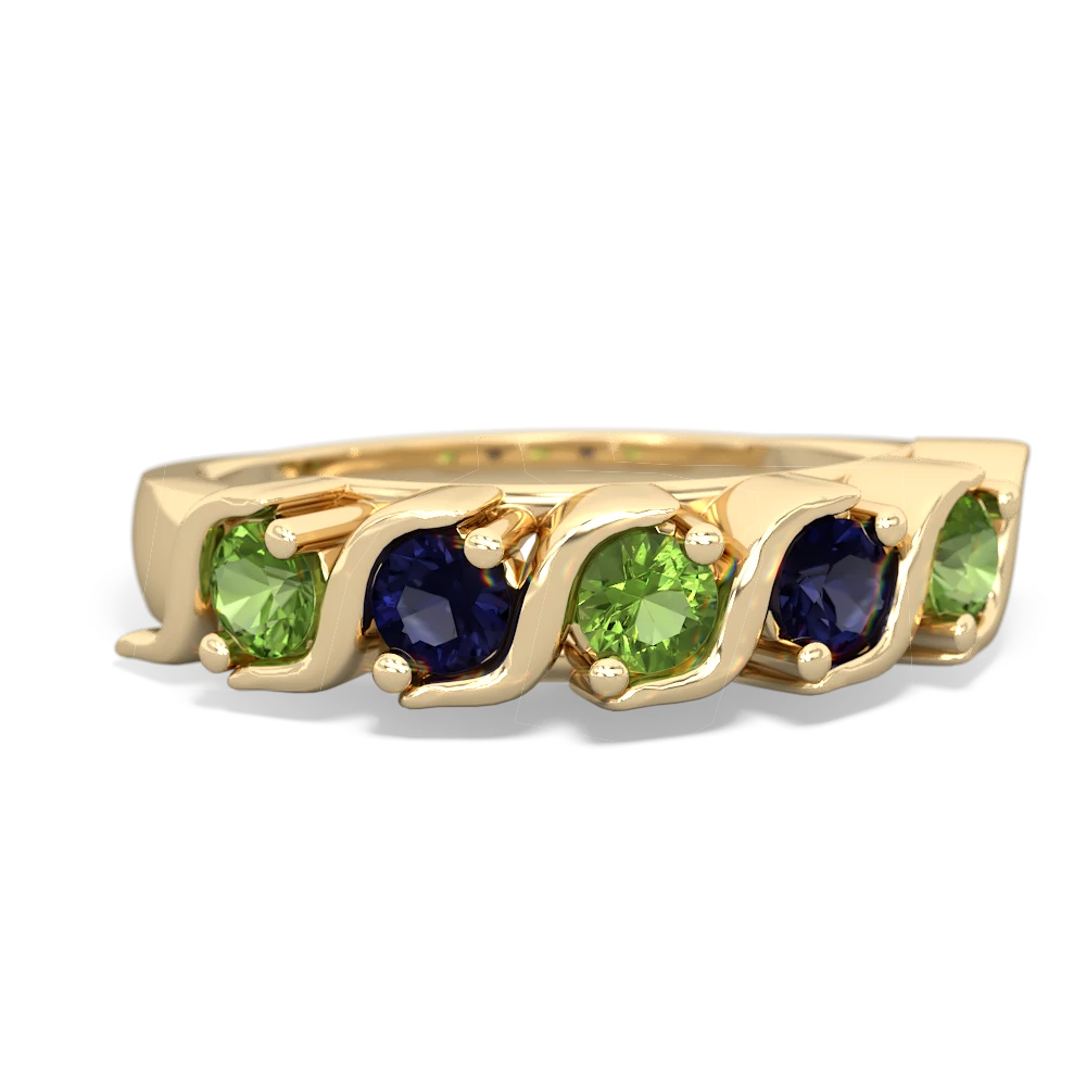 Peridot Anniversary Band 14K Yellow Gold ring R2089