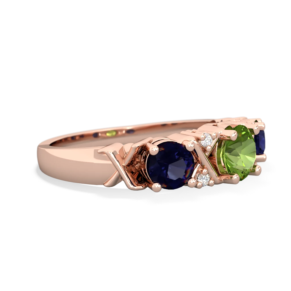 Peridot Hugs And Kisses 14K Rose Gold ring R5016