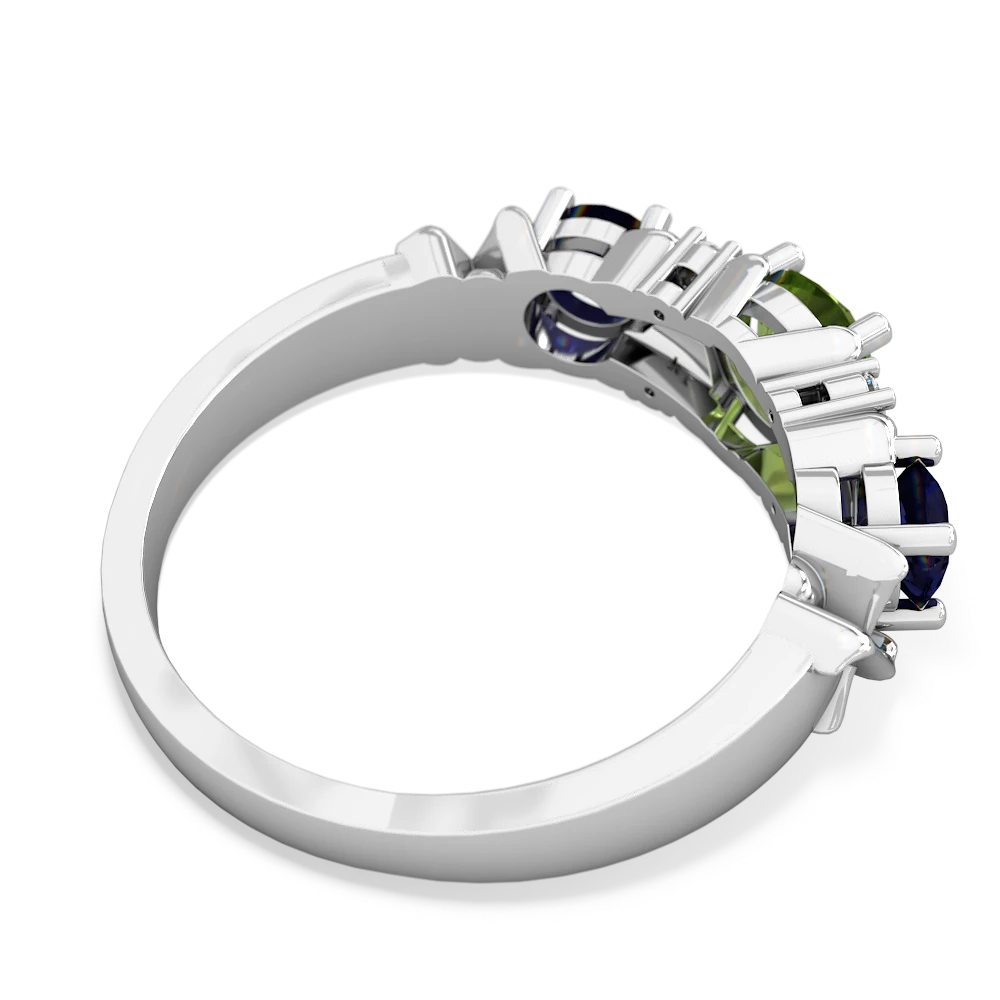 Peridot Hugs And Kisses 14K White Gold ring R5016