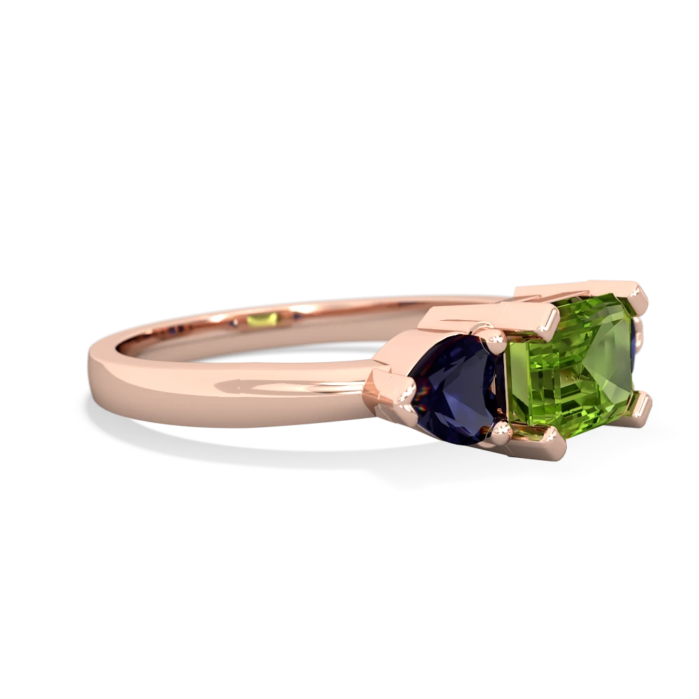 Peridot Three Stone 14K Rose Gold ring R5235