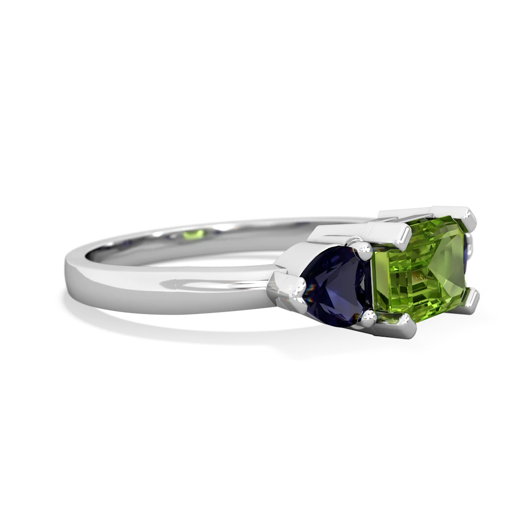 Peridot Three Stone 14K White Gold ring R5235