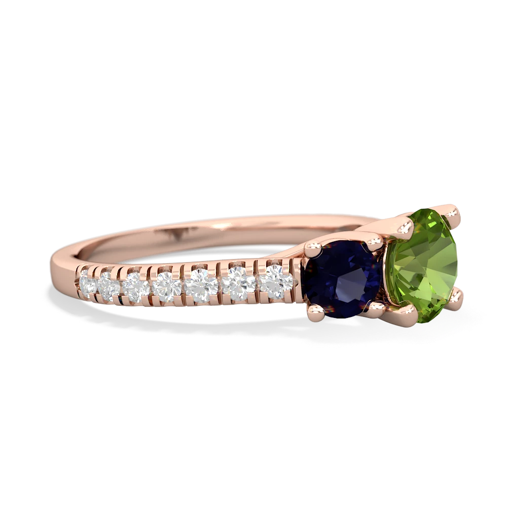 Peridot Pave Trellis 14K Rose Gold ring R5500