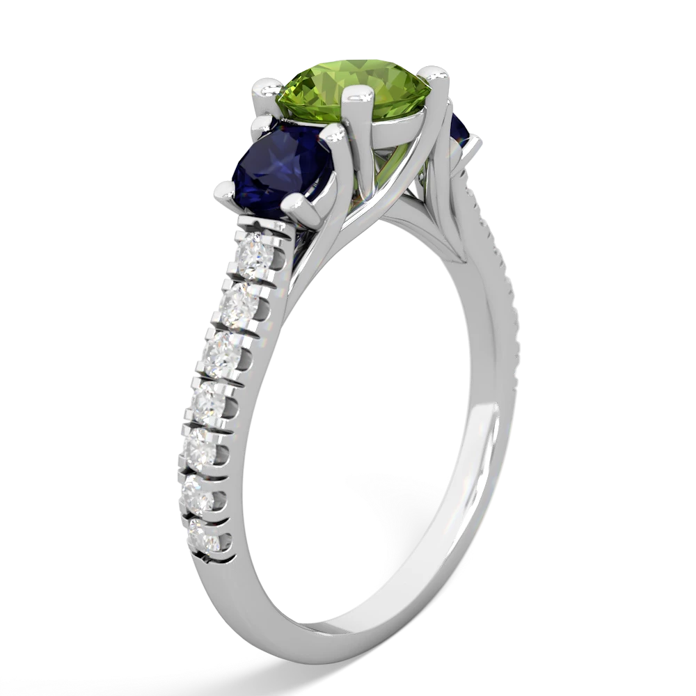 Peridot Pave Trellis 14K White Gold ring R5500