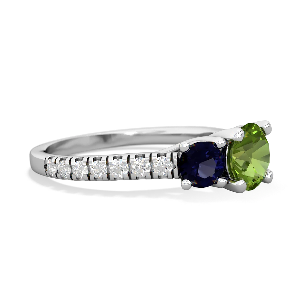 Peridot Pave Trellis 14K White Gold ring R5500