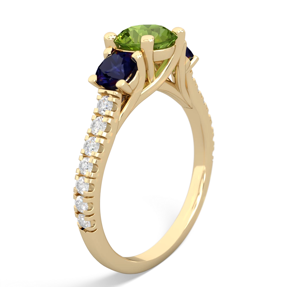 Peridot Pave Trellis 14K Yellow Gold ring R5500