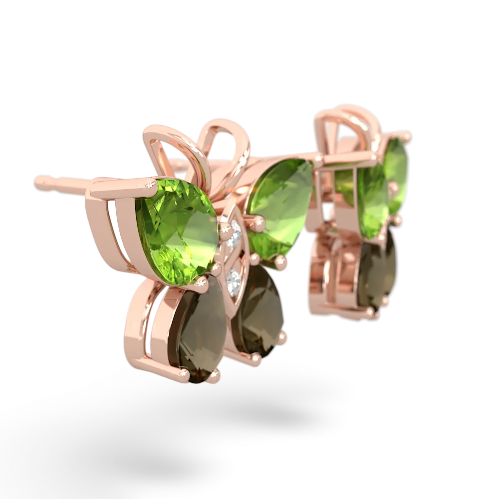 Peridot Butterfly 14K Rose Gold earrings E2215