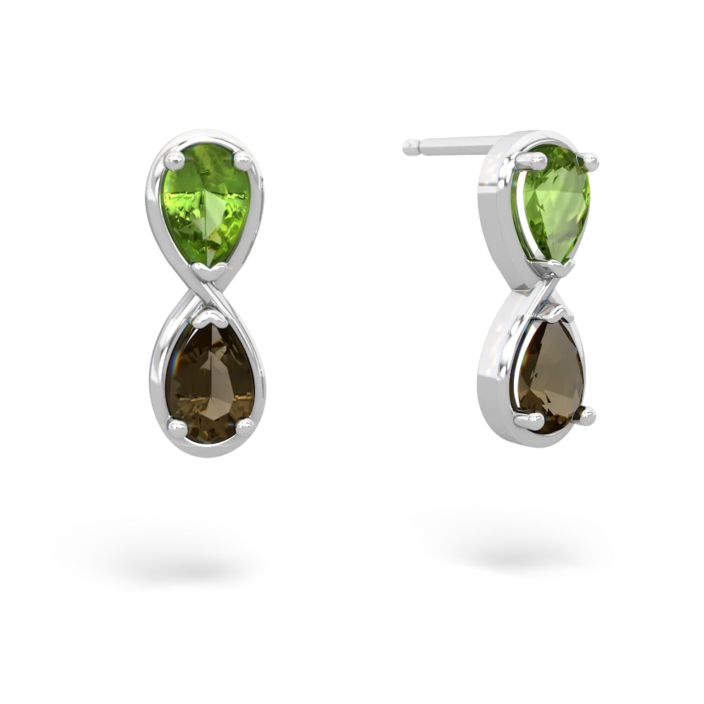 Peridot Infinity 14K White Gold earrings E5050