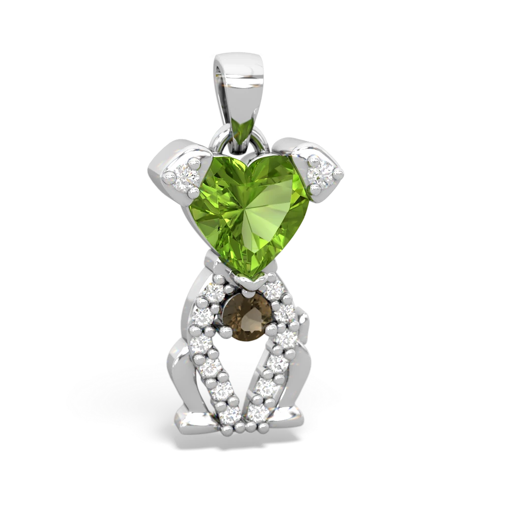 Peridot Puppy Love 14K White Gold pendant P5800