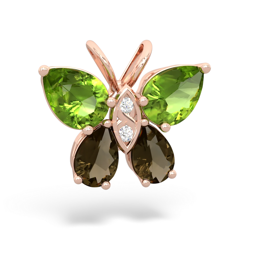 Peridot Butterfly 14K Rose Gold pendant P2215