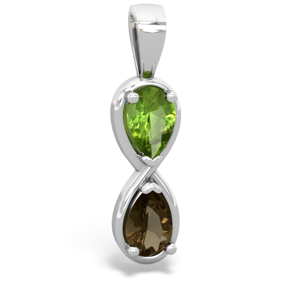 Peridot Infinity 14K White Gold pendant P5050
