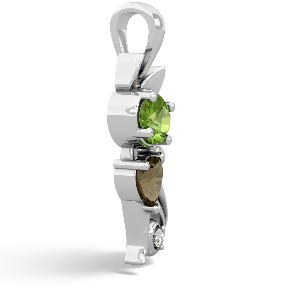 Peridot Kitten 14K White Gold pendant P5780