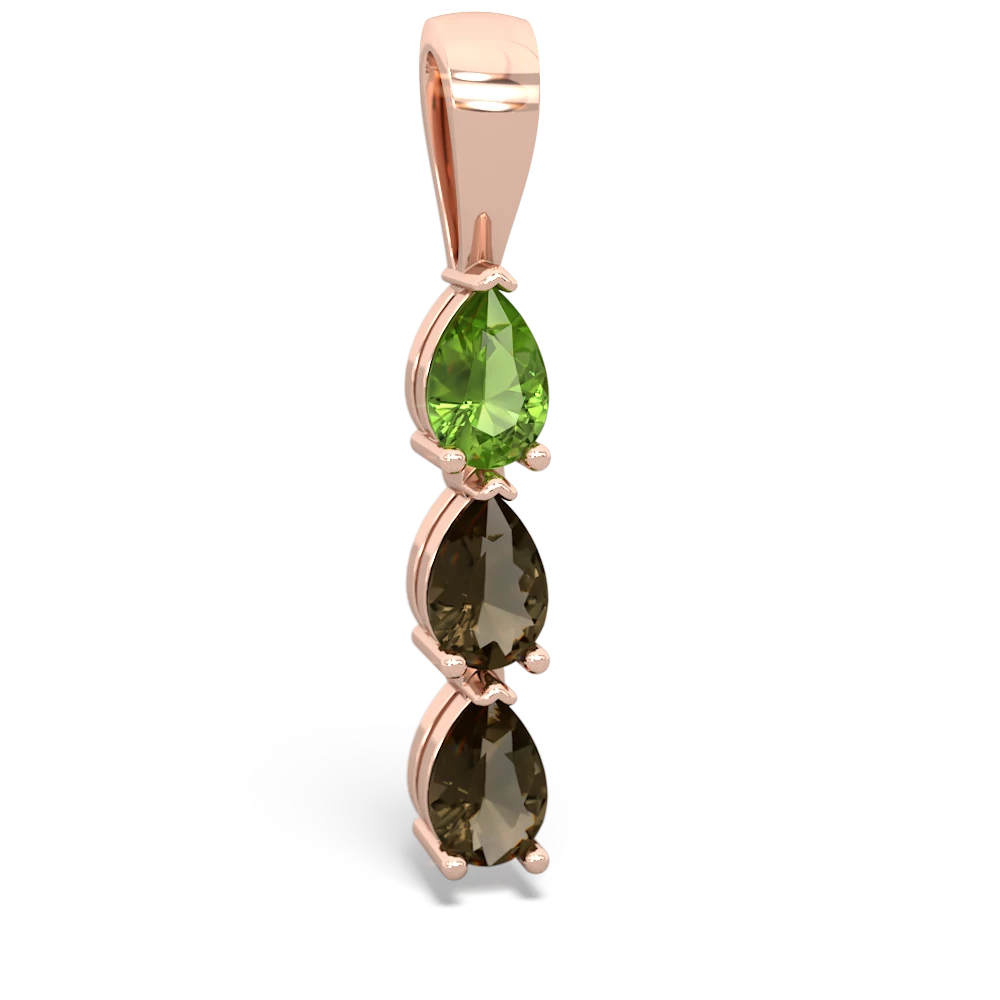 Peridot Dew Drops 14K Rose Gold pendant P2251