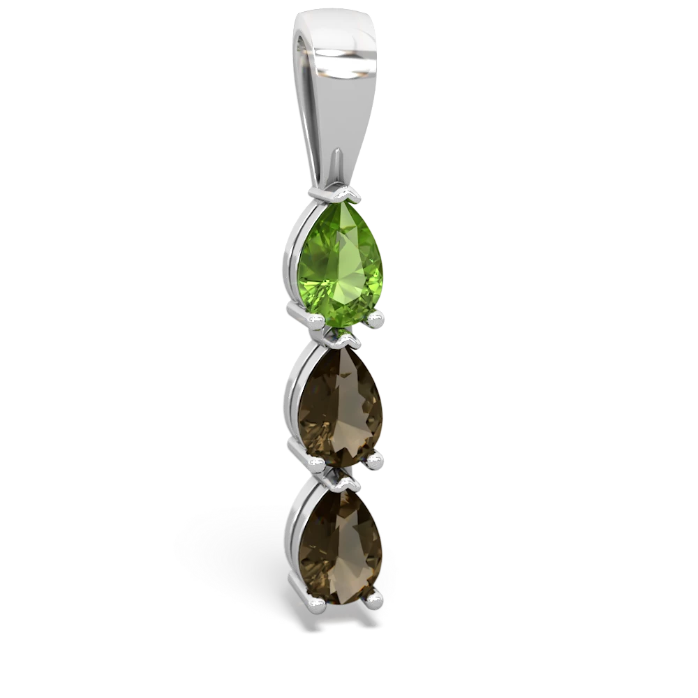 Peridot Dew Drops 14K White Gold pendant P2251