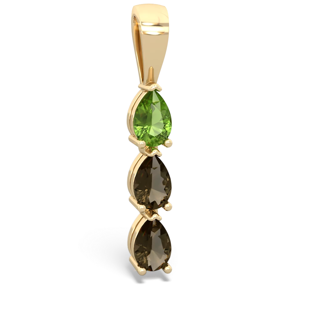 Peridot Dew Drops 14K Yellow Gold pendant P2251