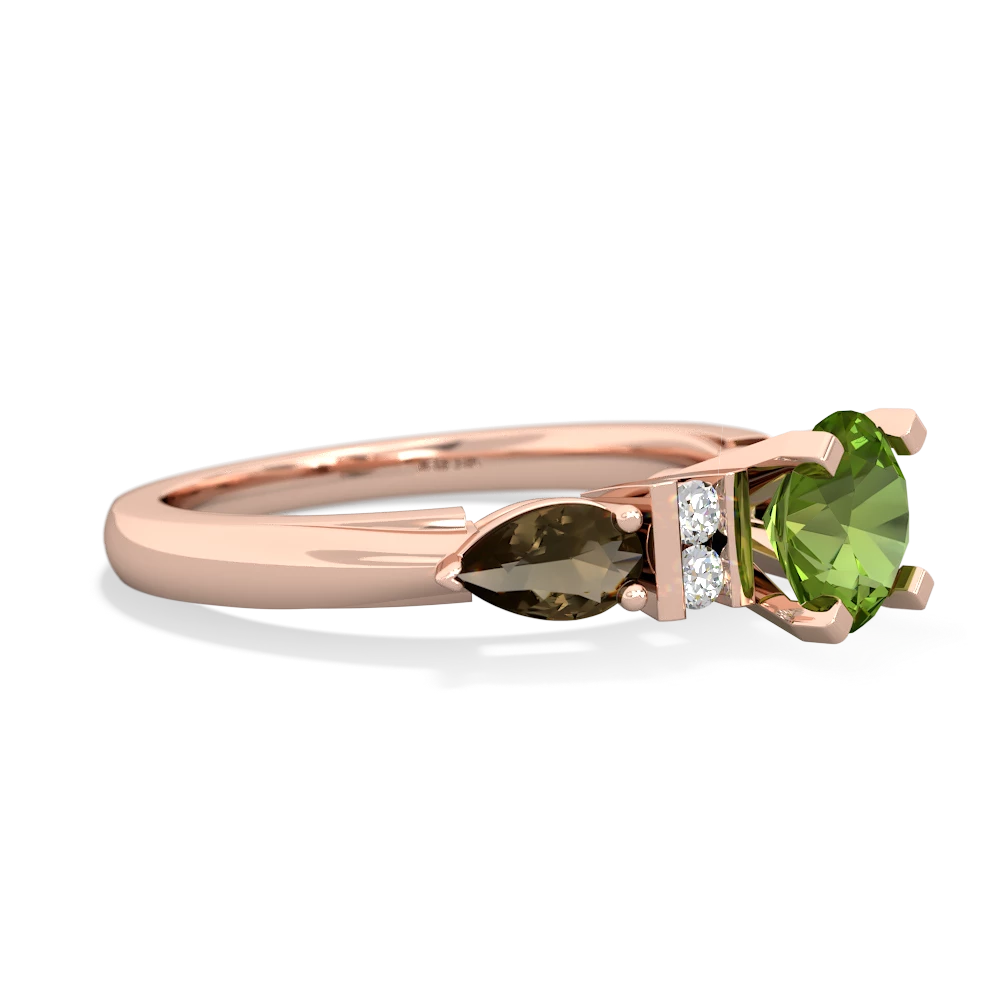 Peridot 6Mm Round Eternal Embrace Engagement 14K Rose Gold ring R2005