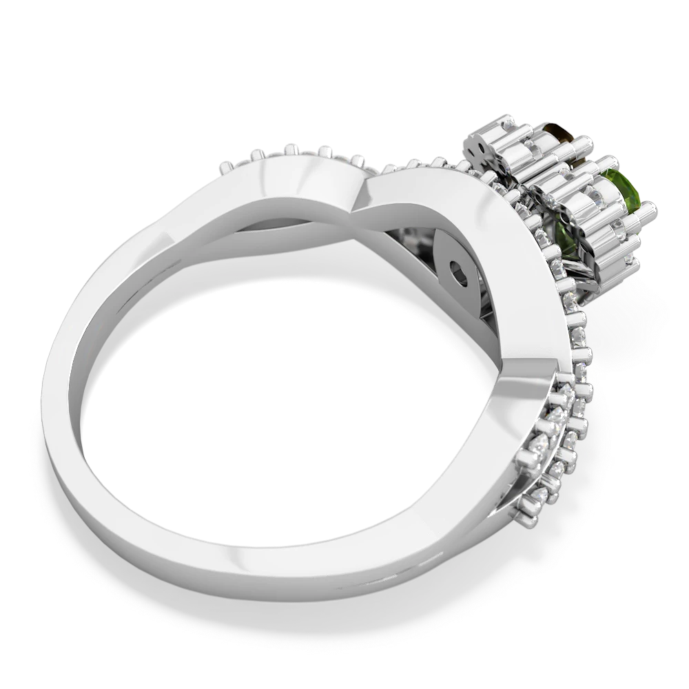 Peridot Diamond Twist 'One Heart' 14K White Gold ring R2640HRT