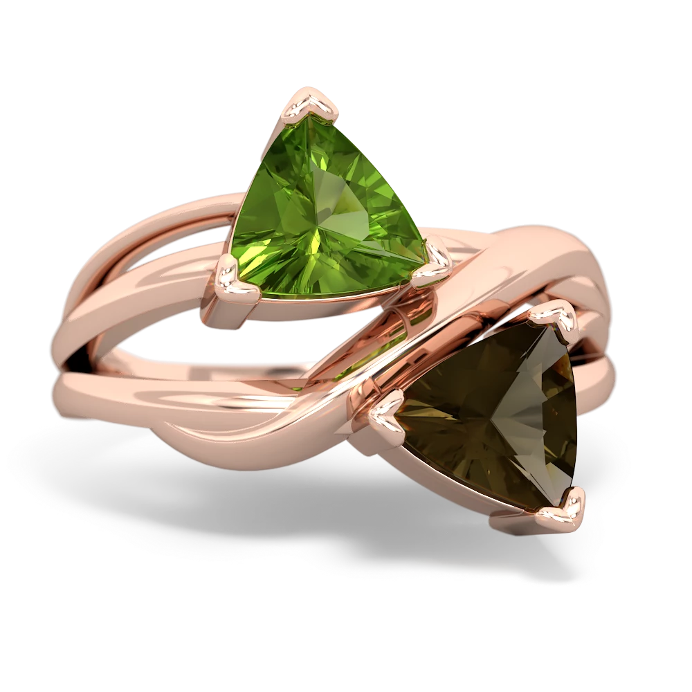 Peridot Split Band Swirl 14K Rose Gold ring R2341