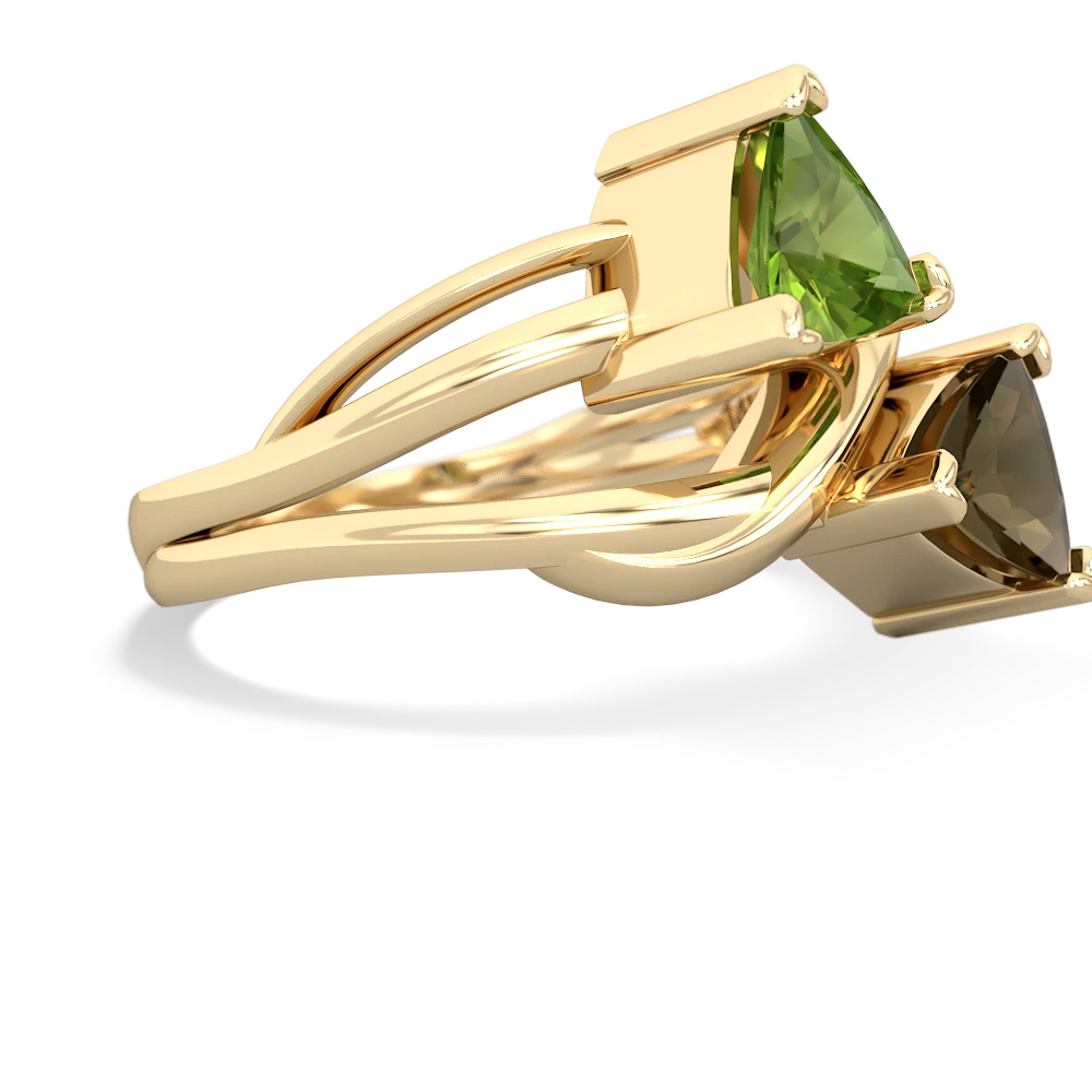 Peridot Split Band Swirl 14K Yellow Gold ring R2341