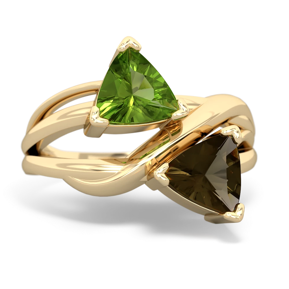 Peridot Split Band Swirl 14K Yellow Gold ring R2341