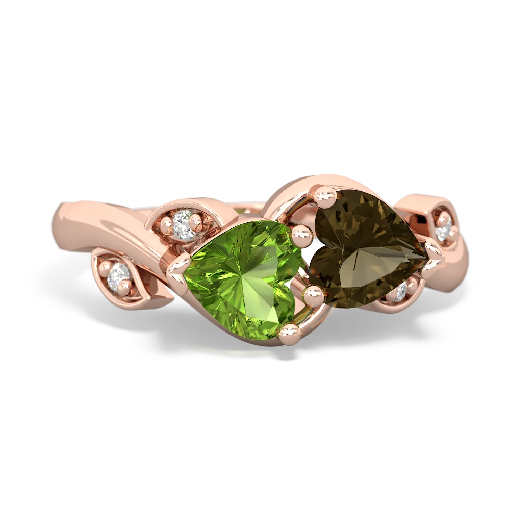 Peridot Floral Elegance 14K Rose Gold ring R5790