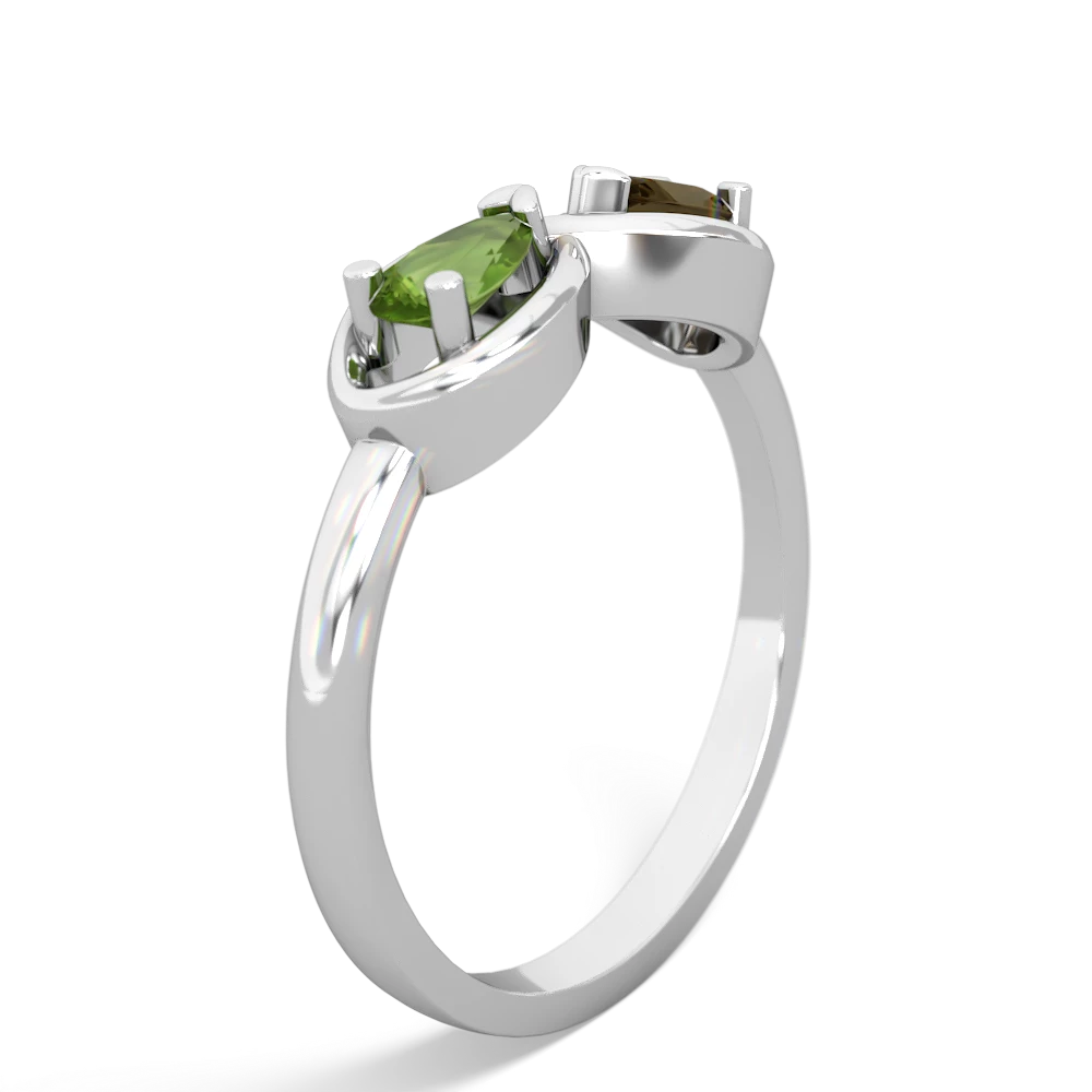 Peridot Infinity 14K White Gold ring R5050