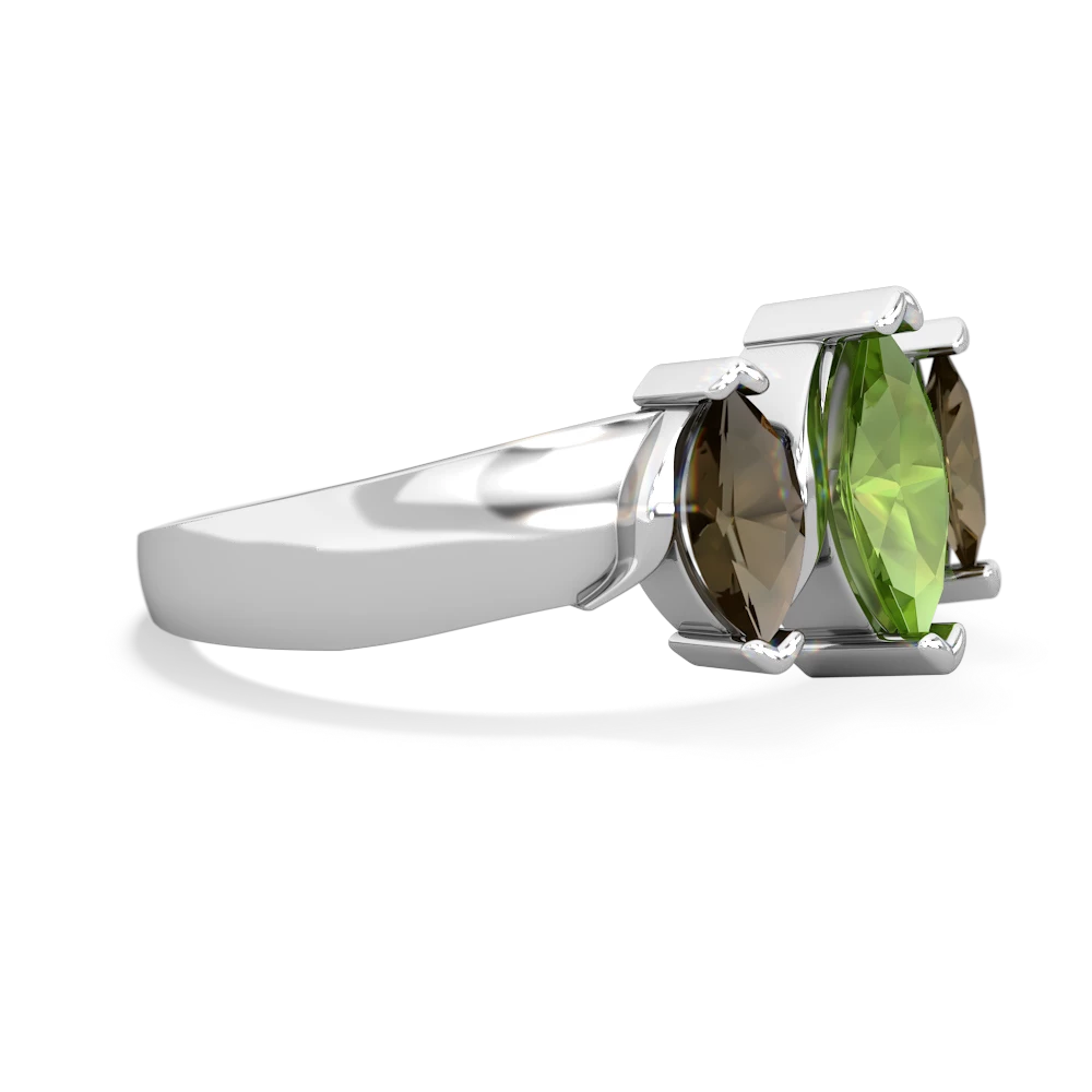 Peridot Three Peeks 14K White Gold ring R2433