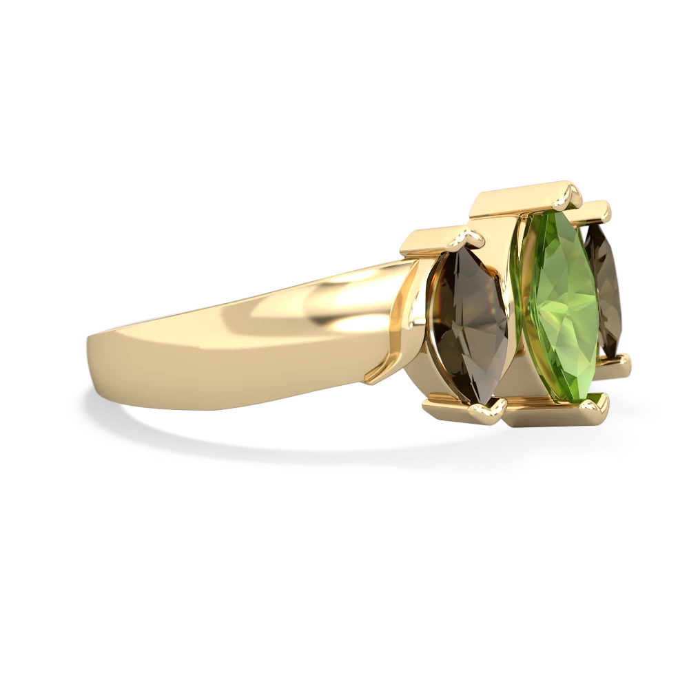 Peridot Three Peeks 14K Yellow Gold ring R2433