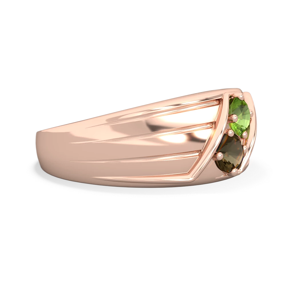 Peridot Men's Streamline 14K Rose Gold ring R0460