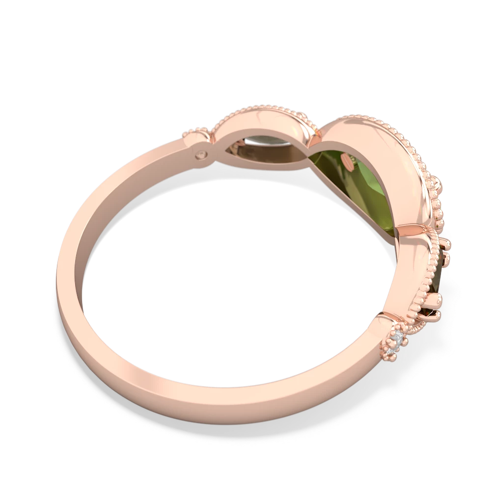 Peridot Milgrain Marquise 14K Rose Gold ring R5700