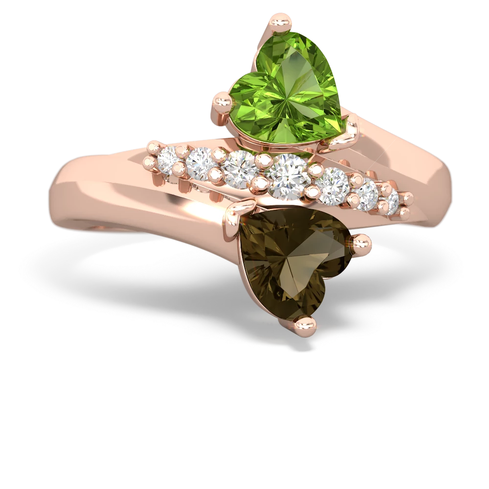 Peridot Heart To Heart 14K Rose Gold ring R2064